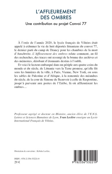 L’affleurement  des ombres, Une contribution au projet Convoi 77 (9782336532219-back-cover)