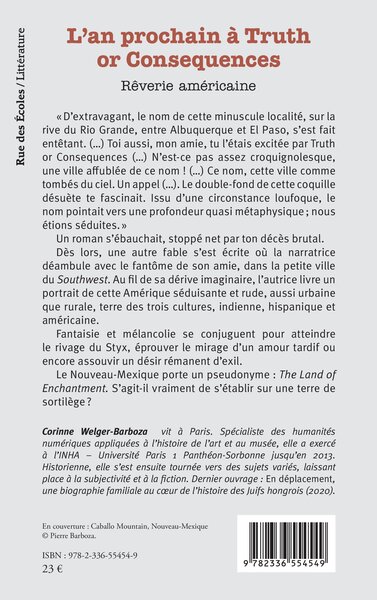 L’an prochain à Truth or Consequences, Rêverie américaine (9782336554549-back-cover)