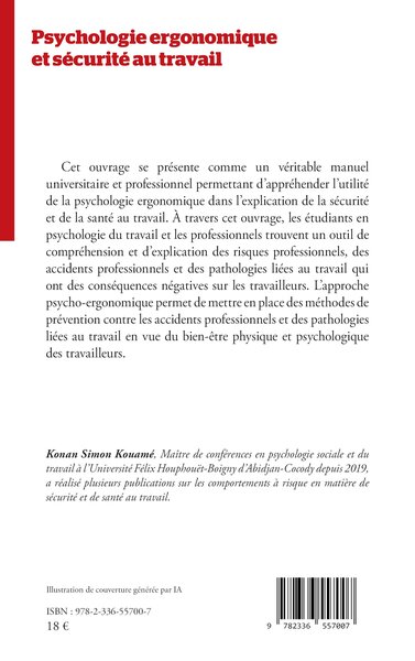 Psychologie ergonomique et sécurité au travail (9782336557007-back-cover)