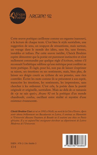Arcane 92, Poème surréaliste (9782336566863-back-cover)
