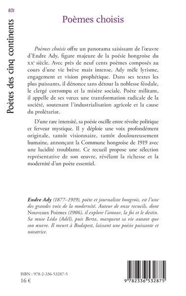 Poèmes choisis (9782336532875-back-cover)