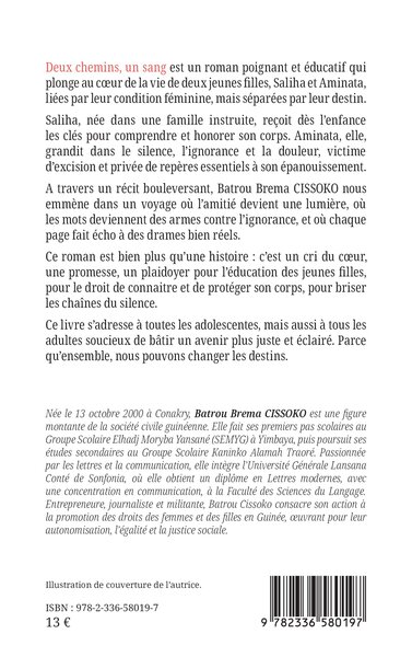 Deux chemins, un sang (9782336580197-back-cover)