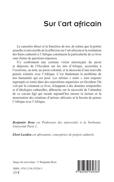Sur l’art africain, Restitution Djidjiayokhouè (9782336532363-back-cover)