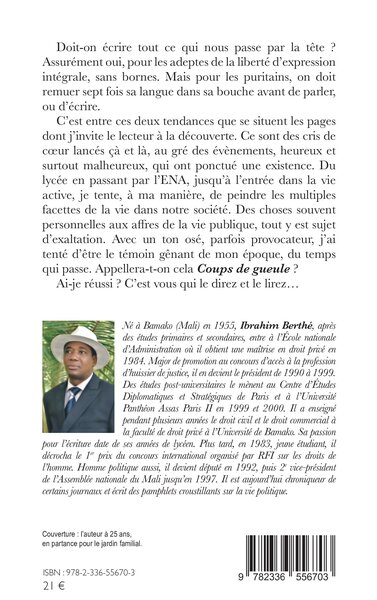 Coups de gueule, Chroniques Nouvelle édition augmentée (9782336556703-back-cover)