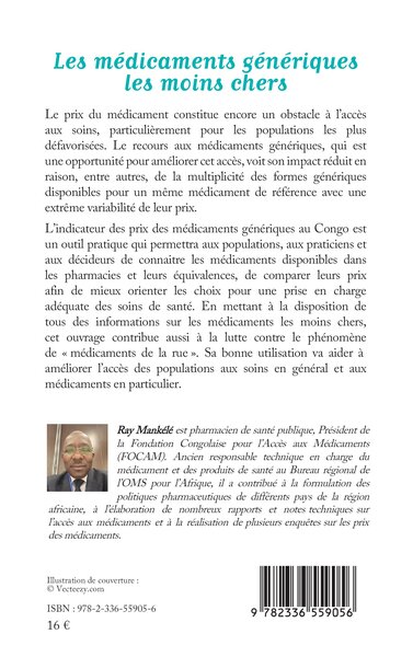 Les médicaments génériques les moins chers, Indicateurs des prix au Congo (9782336559056-back-cover)