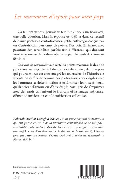 Les murmures d’espoir pour mon pays (9782336561639-back-cover)