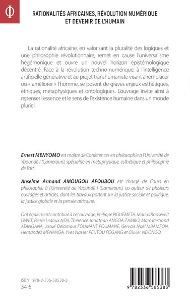 Rationalités africaines, révolution numérique et devenir de l'humain (9782336585383-back-cover)