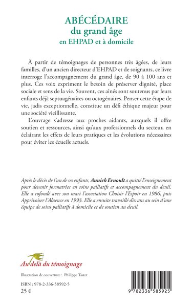 ABÉCÉDAIRE du grand âge en EHPAD et à domicile (9782336585925-back-cover)