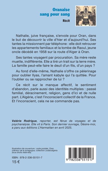 Oranaise sang pour sang (9782336551517-back-cover)