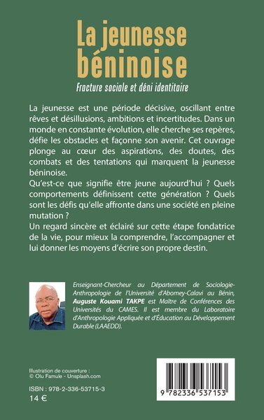 La jeunesse béninoise, Fracture sociale et déni identitaire (9782336537153-back-cover)
