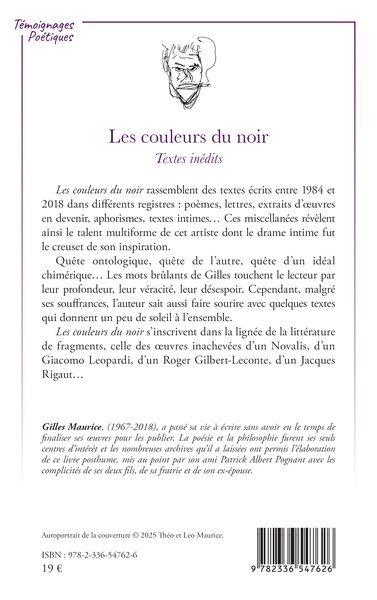 Les couleurs du noir, Textes inédits (9782336547626-back-cover)