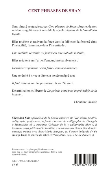 Cent phrases de Shan (9782336563145-back-cover)