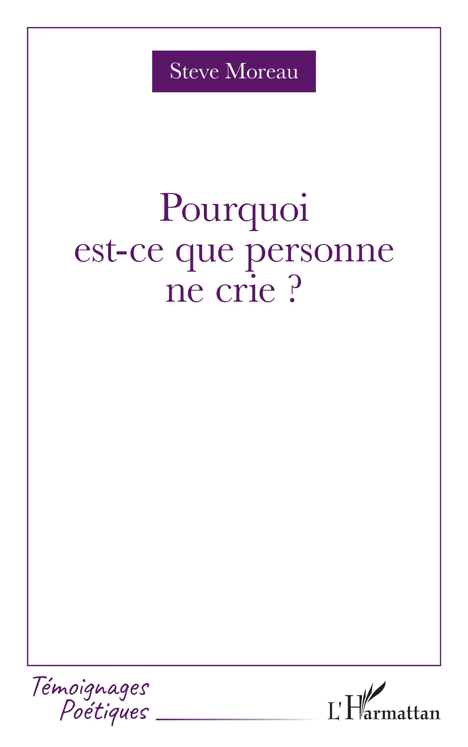 Pourquoi est-ce que personne ne crie ? (9782336586496-front-cover)