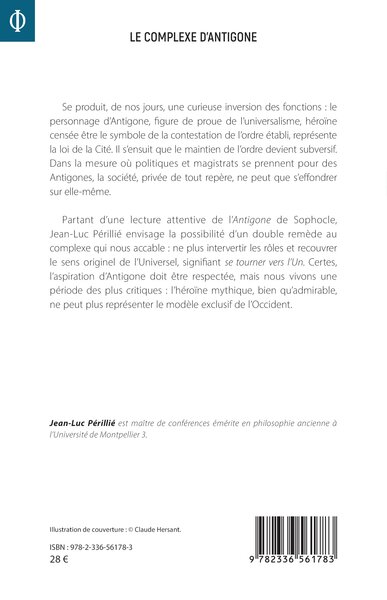 Le complexe d'Antigone, Origine et fin d’une civilisation (9782336561783-back-cover)