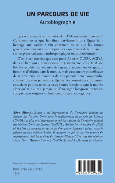 Un parcours de vie, Autobiographie (9782336529752-back-cover)
