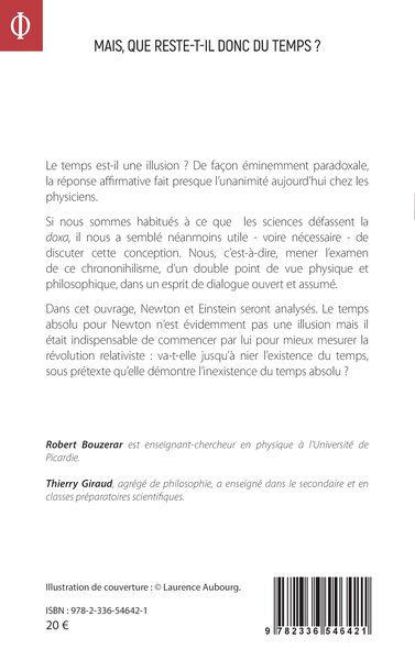 Mais, que reste-t-il donc du temps ?, Dialogue sur Newton et Einstein (9782336546421-back-cover)