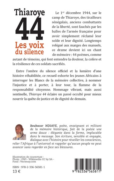 Thiaroye 44, Les voix du silence (9782336565811-back-cover)