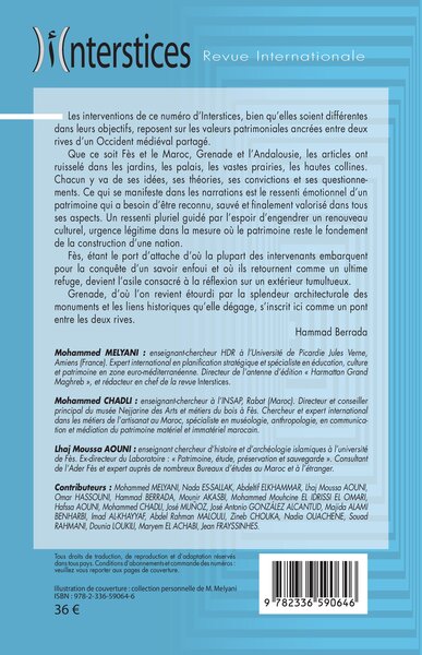 Interstices, Les nuances du patrimoine, Art et histoire de Fès Numéro Spécial (9782336590646-back-cover)