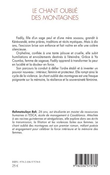 Le chant oublié des montagnes (9782336575780-back-cover)