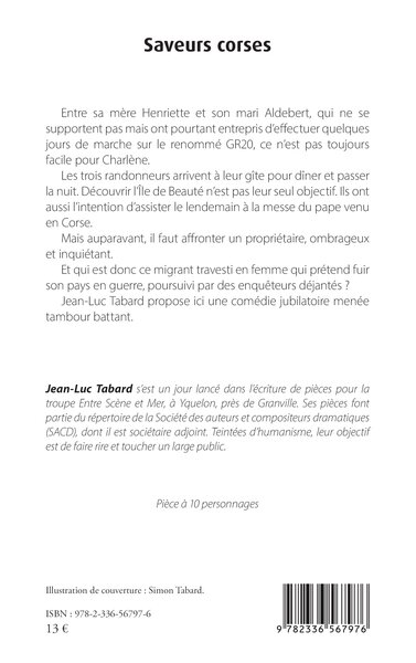 Saveurs corses, Comédie en trois actes (9782336567976-back-cover)