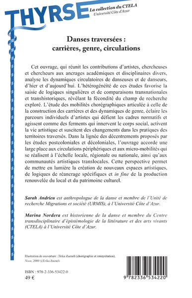 Danses traversées :  carrières, genre, circulations (9782336534220-back-cover)