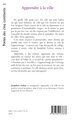 Apprendre à la ville (9782336577678-back-cover)