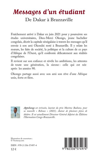 Messages d’un étudiant, De Dakar à Brazzaville (9782336574974-back-cover)