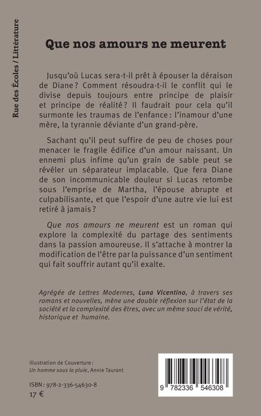 Que nos amours ne meurent (9782336546308-back-cover)