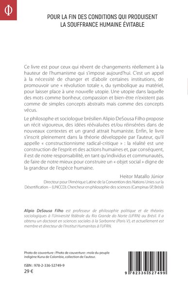 Pour la fin des conditions qui produisent la souffrance humaine évitable, Utopie pour l’ici et maintenant (9782336527499-back-cover)