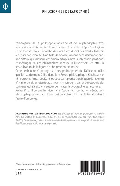 Philosophies de l'africanité (9782336529936-back-cover)