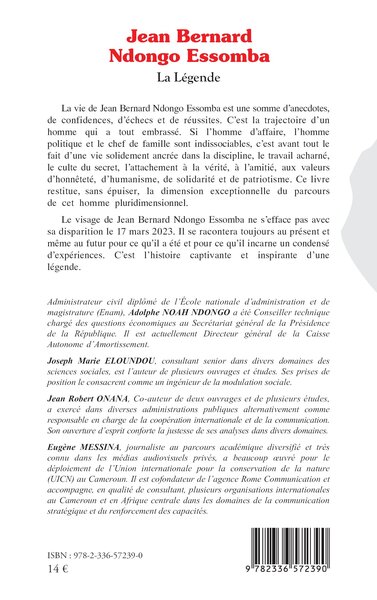 Jean Bernard Ndongo Essomba, La Légende (9782336572390-back-cover)
