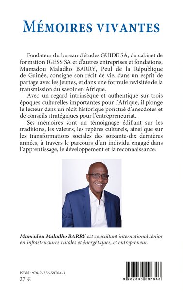 Mémoires vivantes, Le sourire et l'humilité, les assises d'un bâtisseur (9782336597843-back-cover)