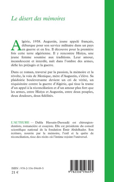 Le désert des mémoires (9782336596495-back-cover)