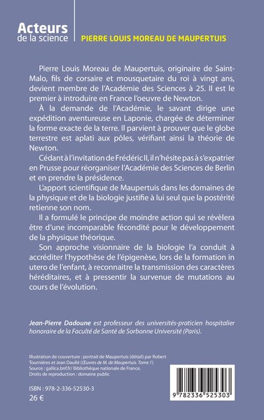 Pierre Louis Moreau de Maupertuis, Un savant et un philosophe des Lumières (9782336525303-back-cover)
