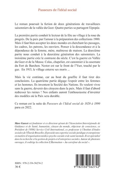 Passeurs de l’idéal social, De 1890 à 1920 Entre la Guerre et la Paix (9782336562742-back-cover)