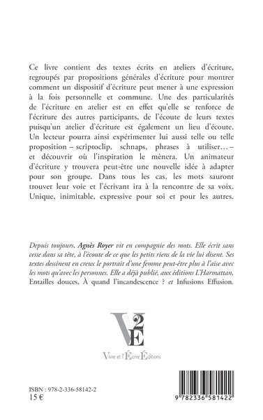 Écrire en atelier, L’imparfait du subjectif (9782336581422-back-cover)