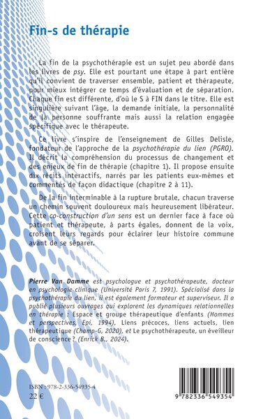 Fin-s de thérapie, Trace et séparation (9782336549354-back-cover)