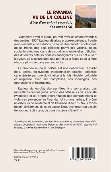 Le Rwanda vu de la colline, Rêve d'un enfant rwandais des années 50 (9782336507910-back-cover)