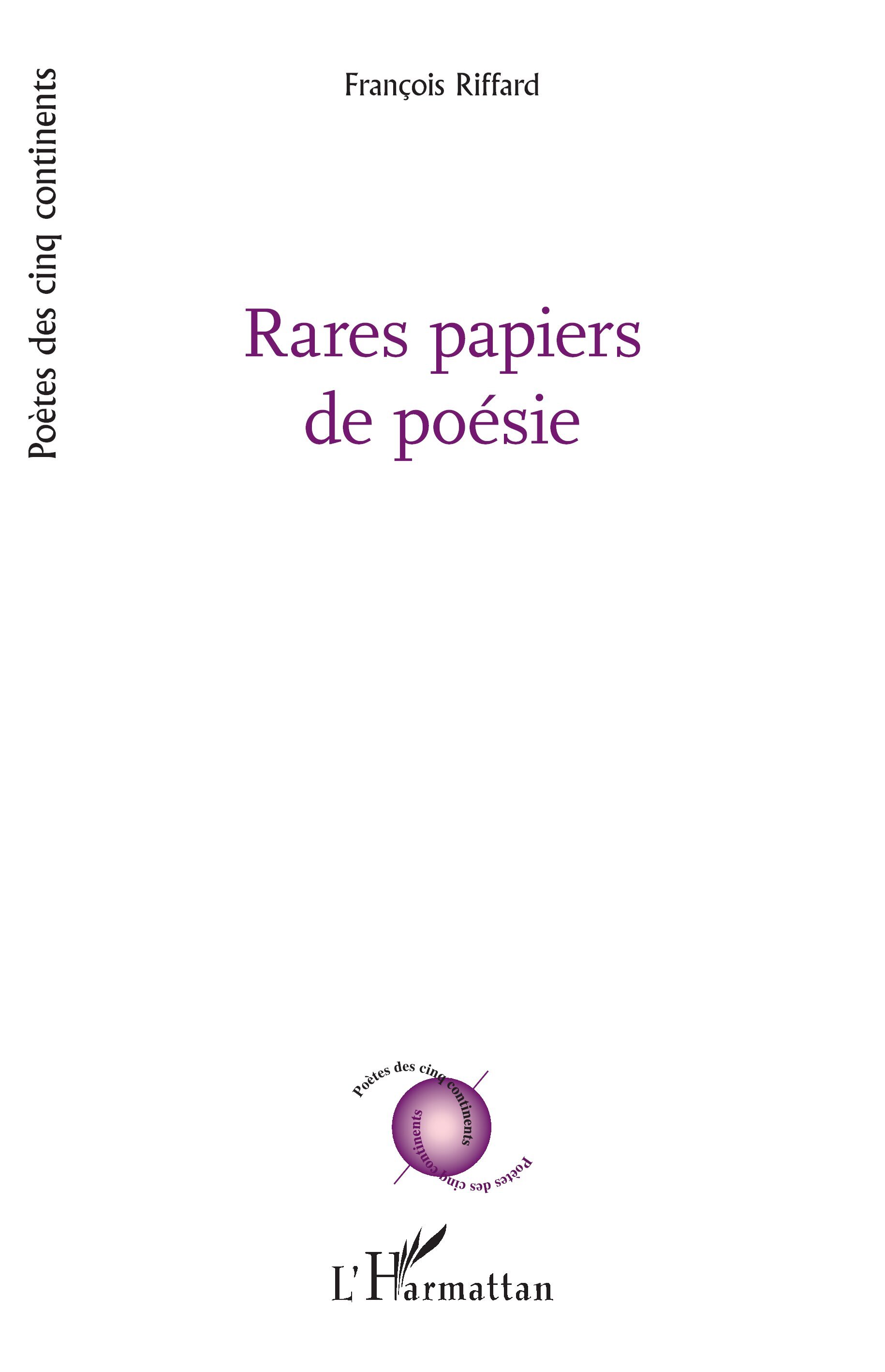 Rares papiers de poésie (9782336547596-front-cover)