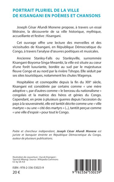 Portrait pluriel de la ville de Kisangani en poèmes et chansons (9782336530239-back-cover)