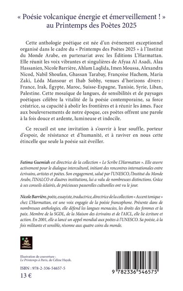 « Poésie volcanique énergie et émerveillement ! »  au Printemps des Poètes 2025 (9782336546575-back-cover)