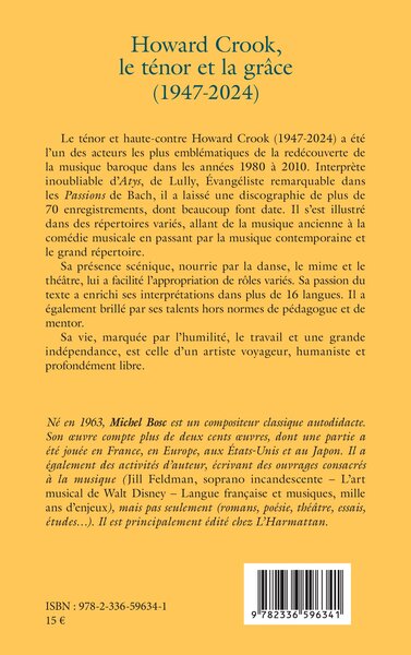 Howard Crook, le ténor et la grâce (1947-2024) (9782336596341-back-cover)