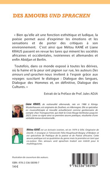 Des amours und sprachen (9782336585987-back-cover)