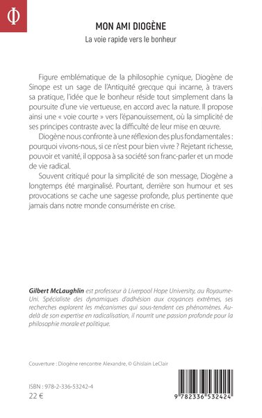 Mon ami Diogène, La voie rapide vers le bonheur (9782336532424-back-cover)