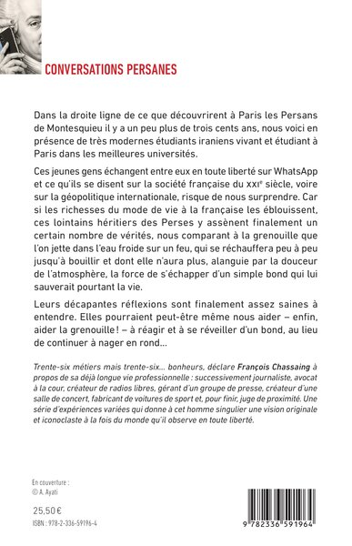 Conversations persanes, Usbek à Rica, 2026 (9782336591964-back-cover)