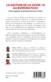 La gestion de la Covid-19 au Burkina Faso, Leçons apprises et perspectives pour le futur (9782336596884-back-cover)