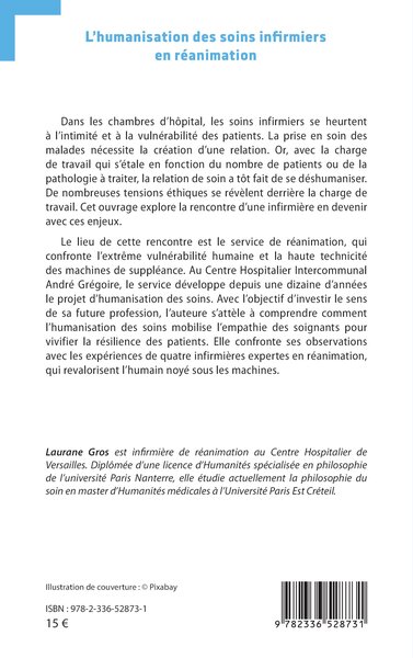 L’humanisation des soins infirmiers en réanimation, L’empathie des soignants et la résilience des patients (9782336528731-back-cover)