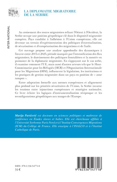 La diplomatie migratoire de la Serbie (9782336547718-back-cover)