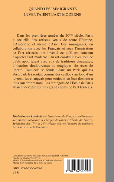 Quand les immigrants inventaient l’art moderne (9782336566290-back-cover)