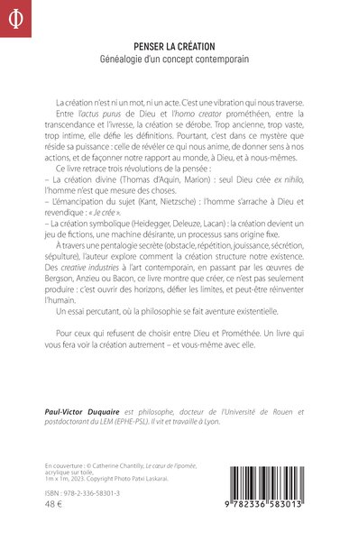 Penser la création, Généalogie d’un concept contemporain (9782336583013-back-cover)